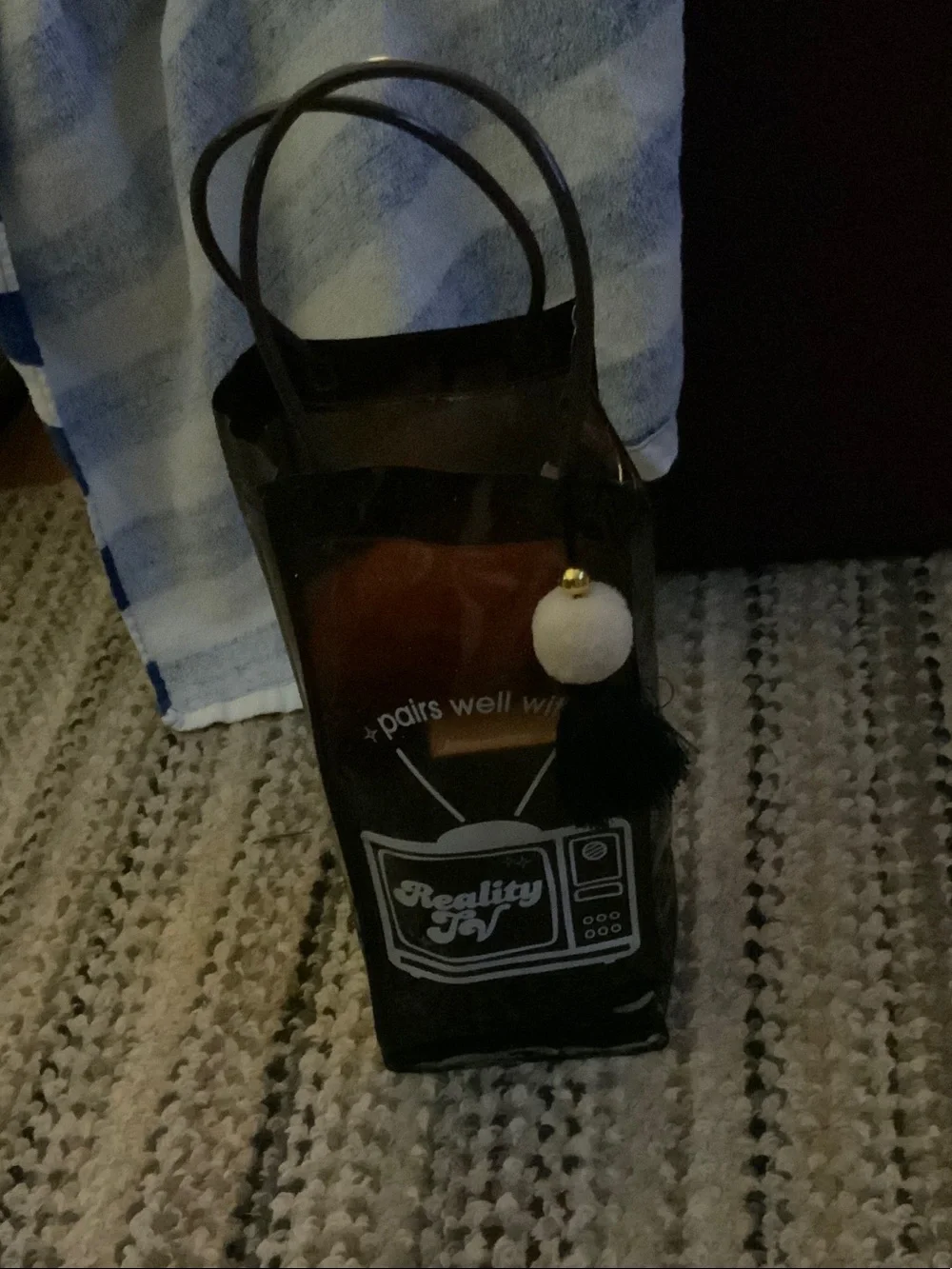 Reality TV Wine Bottle Gift Bag with Tassel